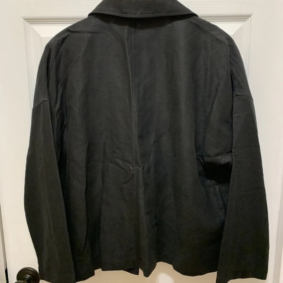 278.00 NWT EILEEN FISHER M ORGANIC BLACK LINEN DRAPE JACKET VERY NICE - Picture 9 of 11